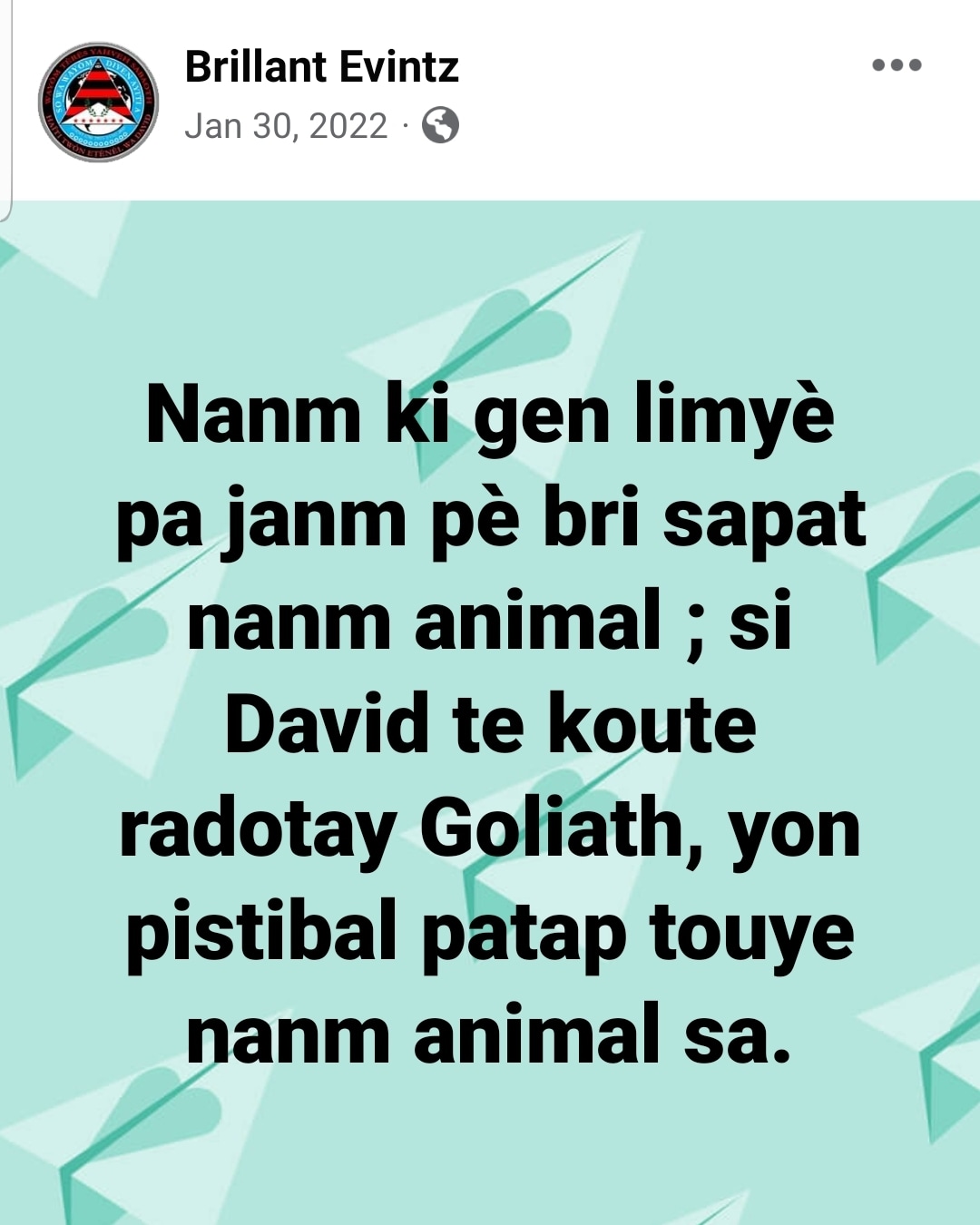 Nanm ki ge Limyè pa janm pè bri sapat nanm animal